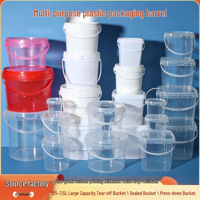 Утолщенное Прозрачное Круглое Пластиковое Ведро для Фруктов, Химикатов и Упаковки Игрушек - Герметичное и Сублимированное 120ml Plastic