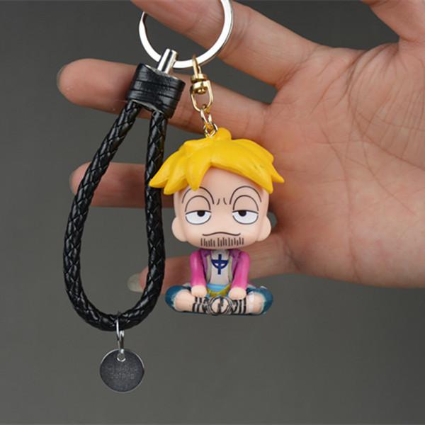 Cartoon Figure Luffy Zoro Sanji Key Chain Pendant Doll Keychain Backpack Accessories Gift ONE PIECE Lightweight Carry Portable Mini Cute