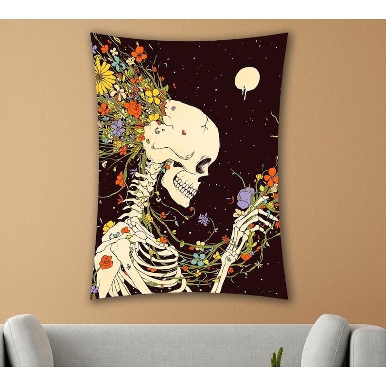 skeleton tapestry 75x100 чёрный