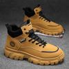 Autumn Men's Shoes High-top Martin Boots Men's Tooling Shoes Trendy Versatile Platform British Style Retro Hiking Shoes Short Boots