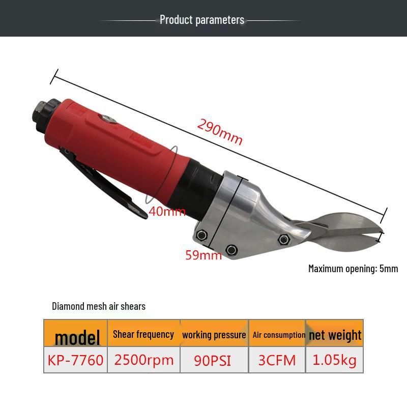Gaobao King Kong Pneumatic Shears for Metal, Plastic, and Wire Mesh Cutting