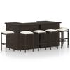 VidaXL 8-Piece Garden Bar Set with Cushions Patio Bistro Table and Stools Outdoor 3064925