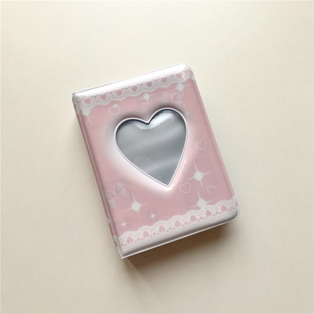 40 Cards INS Photo Album 20 Inner Pages Love Hollow 3 Inch Postcard Binder Hanging Hole Waterproof Card Collection Book