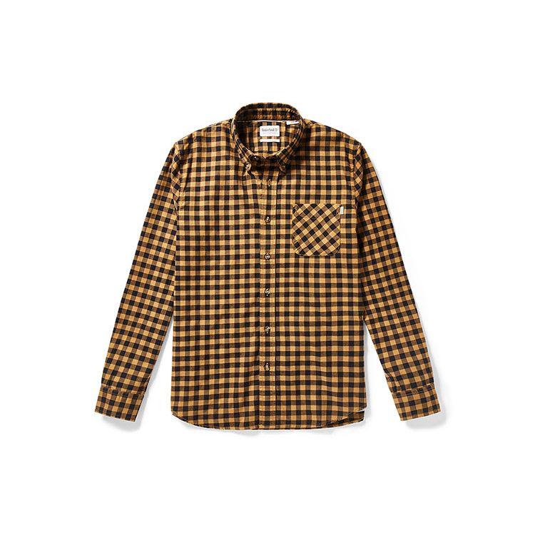 Timberland Outdoor Casual Breathable Plaid Slim Fit Long Sleeve Shirt Men Shirts Yellow A2EDX-B16