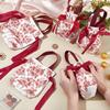10er-Pack florale Kordelzug-Geschenktüten | Elegante Hochzeits- und Geburtstags-Gastgeschenktaschen | 17,5x13,5 Zoll Canvas-Teeparty-Tragetaschen