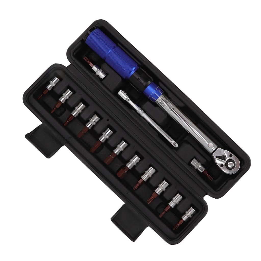 Fahrrad Drehmomentschlüssel Set 1/4 Zoll Antrieb Drehmomentschlüssel 2 bis 14 Nm Fahrrad Werkzeugsatz Fahrrad Reparaturset
