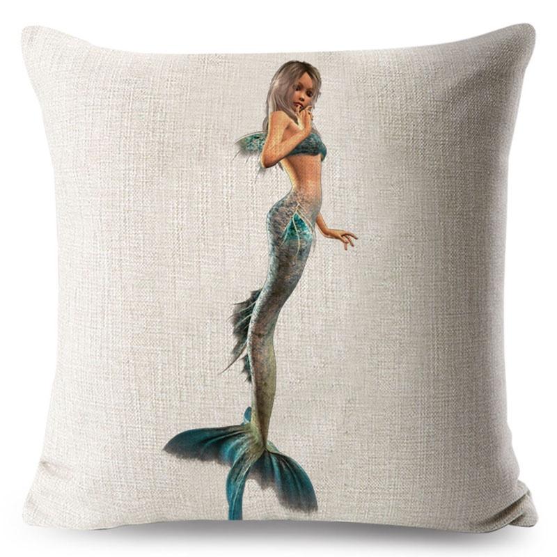 Luxurious Anime Cartoon Mermaid Pillow Cover For A Chic Sofa Living Square Pillow Case