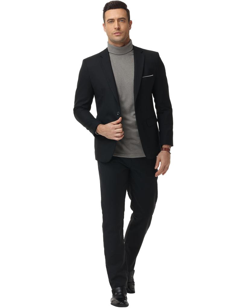 Turtleneck for Autumn and Warm [Hyzhwl] Men's Long-Sleeve T-Shirt, Thick, Warm, Insulated, Winter, Plain,