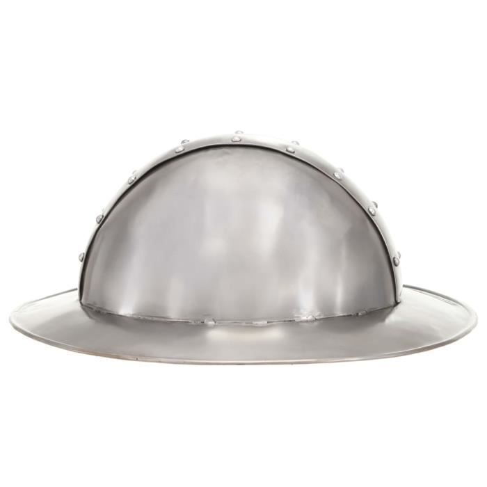 VidaXL Antique Medieval Knight Helmet for LARP Silver Steel