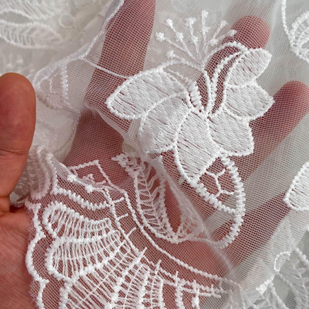 Summer Retro Embroidered Puff Sleeve A-line White Dress