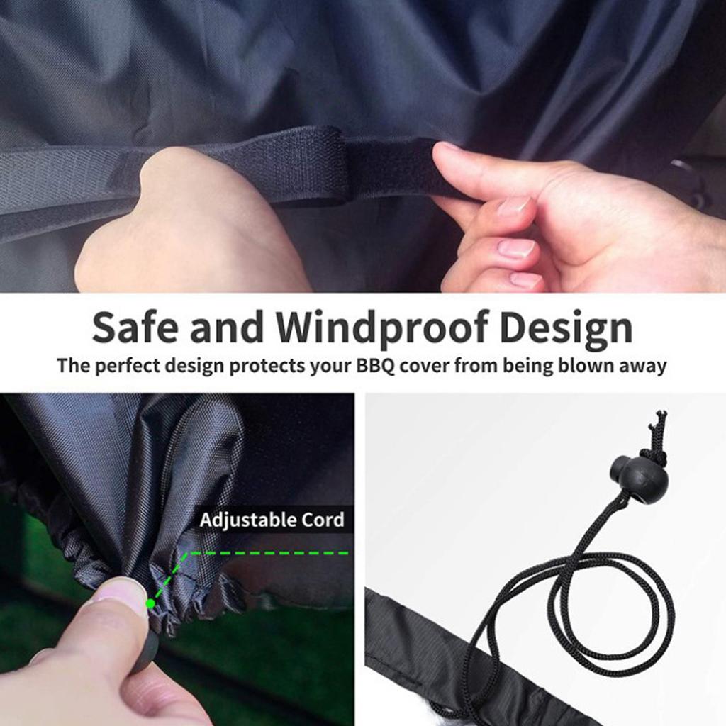 210D Oxford Cloth BBQ Grill Cover Dust Water-proof Rain Grill Cover Heavy-Duty Protective BBQ Grills Covers for Outdoor Barbecue