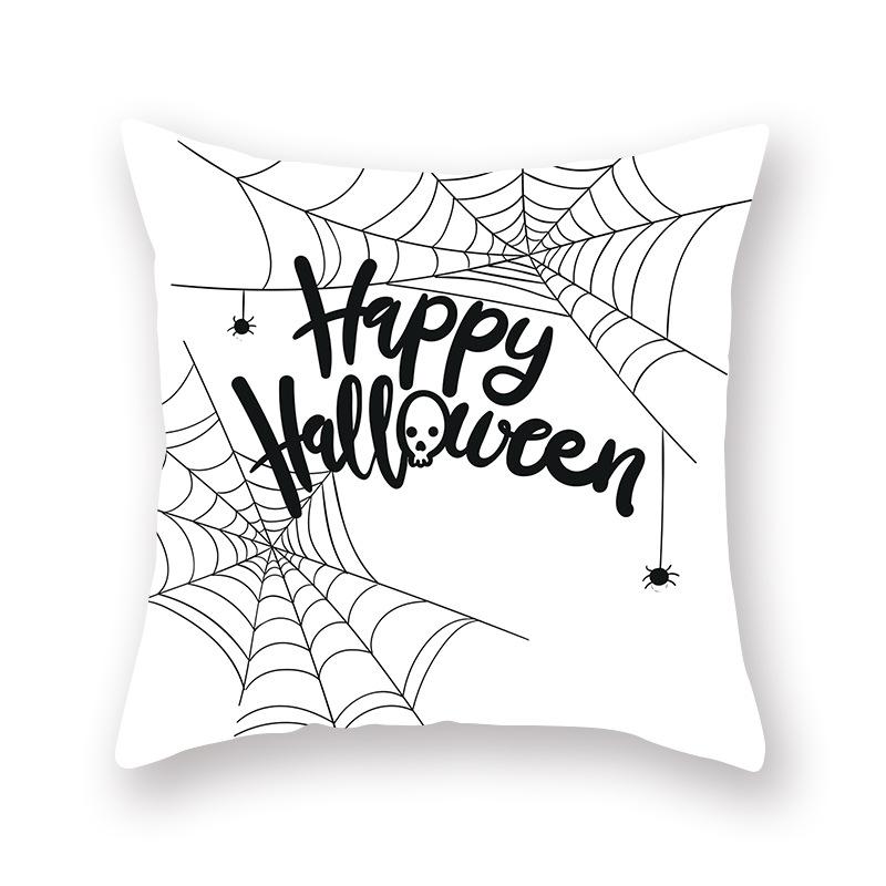 Halloween Pillow Cover Cartoon Skull New Short Velvet Cushion Cover Sofa Cushion