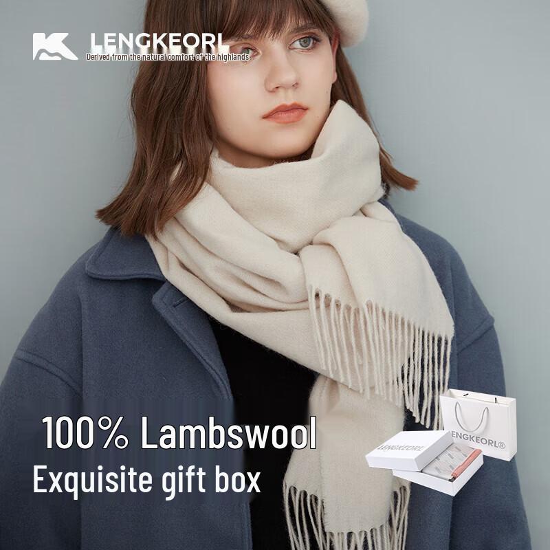 

LENGKEORL Женский зимний шарф из 100% шерсти