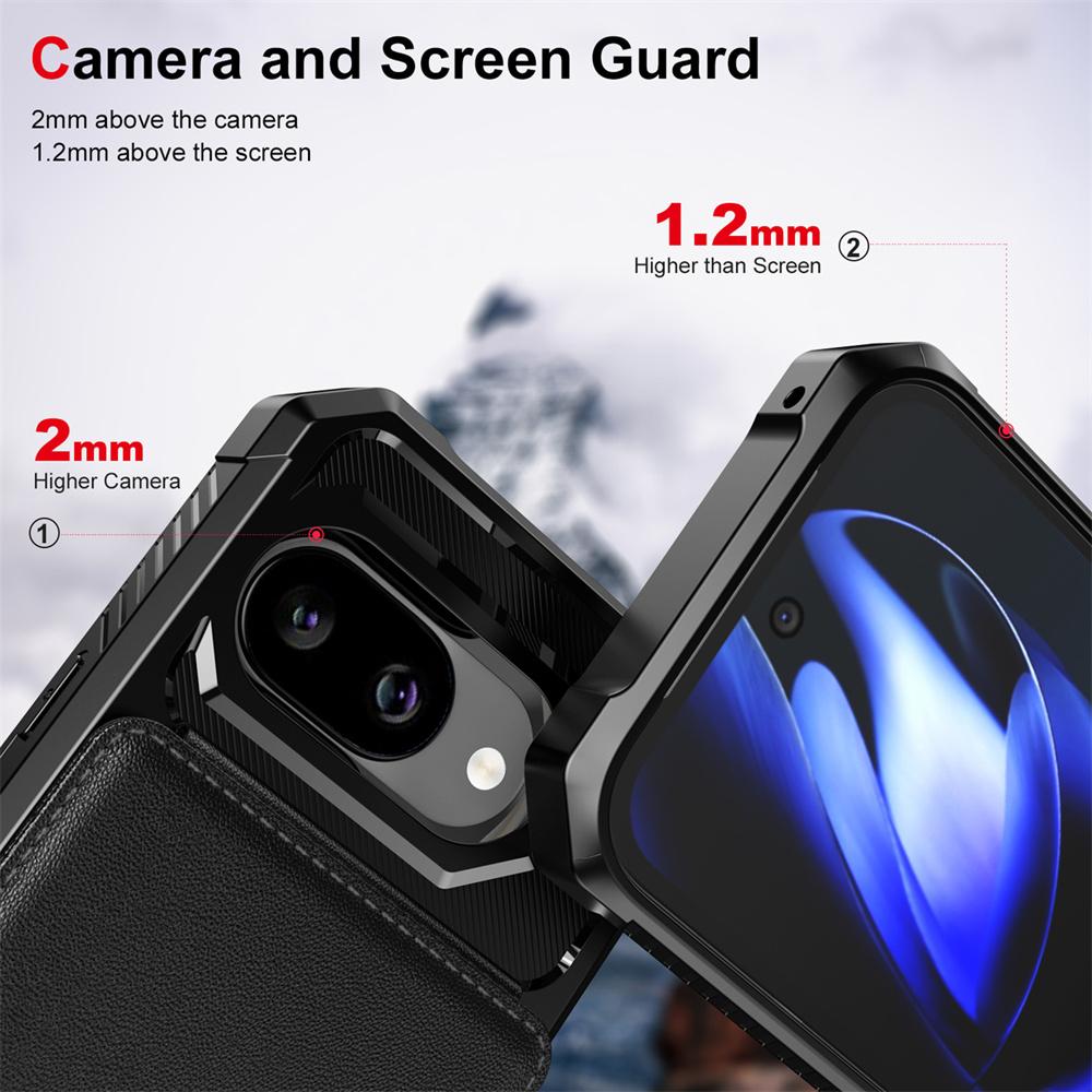 Flip-Portemonnaie-Hülle Kartenhalter-Steckplatz Handyhülle für Google Pixel 7 8 9 Pro XL 9A 8A 7A Lederständer Rückseitige Schutzhülle