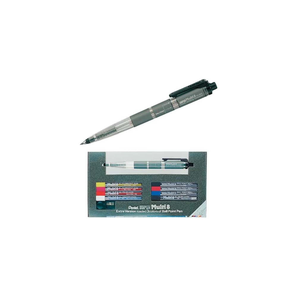 

Набор механических карандашей Pentel Super Multi 8 PH803ST с грифелями 0,5 мм и ластиком