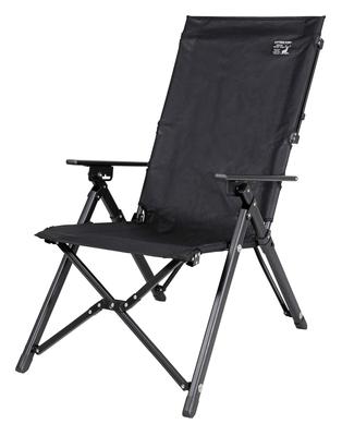 CAPTAIN STAG (CAPITÁN CIERVO) Silla de Exterior Silla de Respaldo Ultra Alto Función Reclinable de 3 Niveles Bolsa de Almacenamiento Incluida Bolsillo Trasero Negro CS Black Label