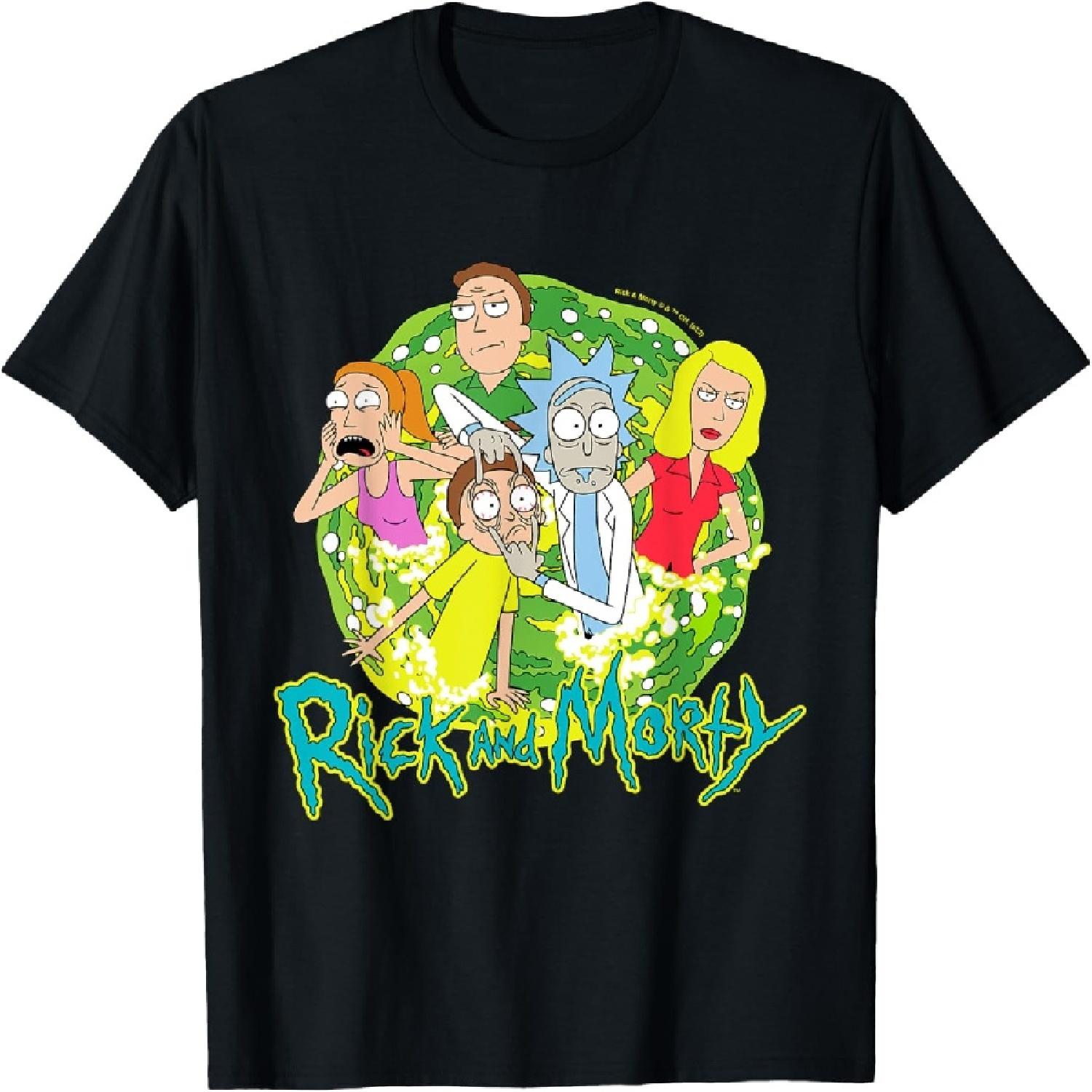 Футболка с групповым порталом Рика и Морти S