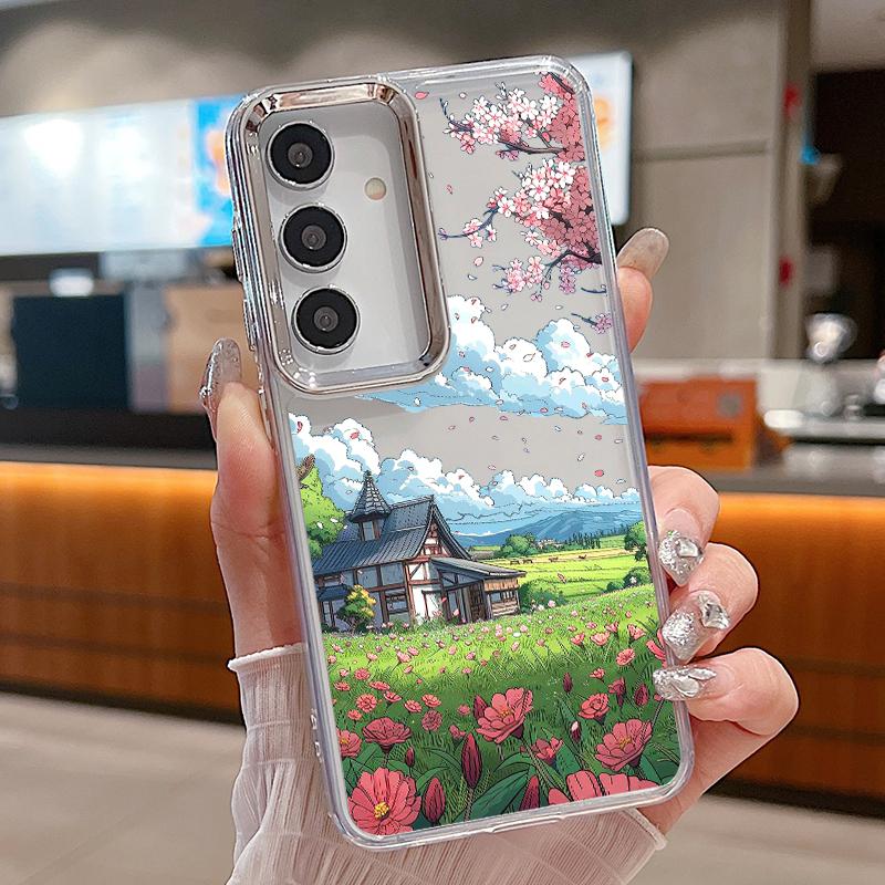 Anime Beach Scenery Case For Samsung Z Flip 8 7 6 5 4 Magnetic For Magsafe Clear PC Hard Folding Phone Cover For Galaxy Z Flip8 Flip7 Flip6