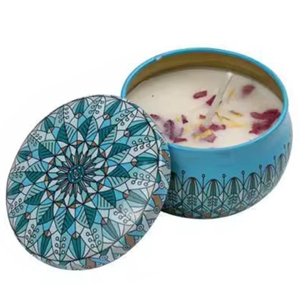 Dried Flower Scented Candles Iron Box Soy Wax Odorous And Smoke-free Aromatherapy Candle Birthday Gift Home Wedding Decoration