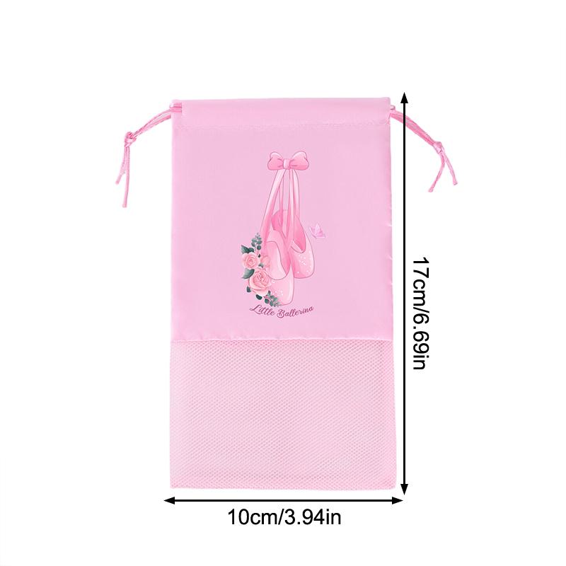 Portable Mesh Dance Bag Breathable Shoes Storage Pouch Girls Ballet Organizer Bags Shoe Pouches Bag Drawstring Dance Shoes Pouch