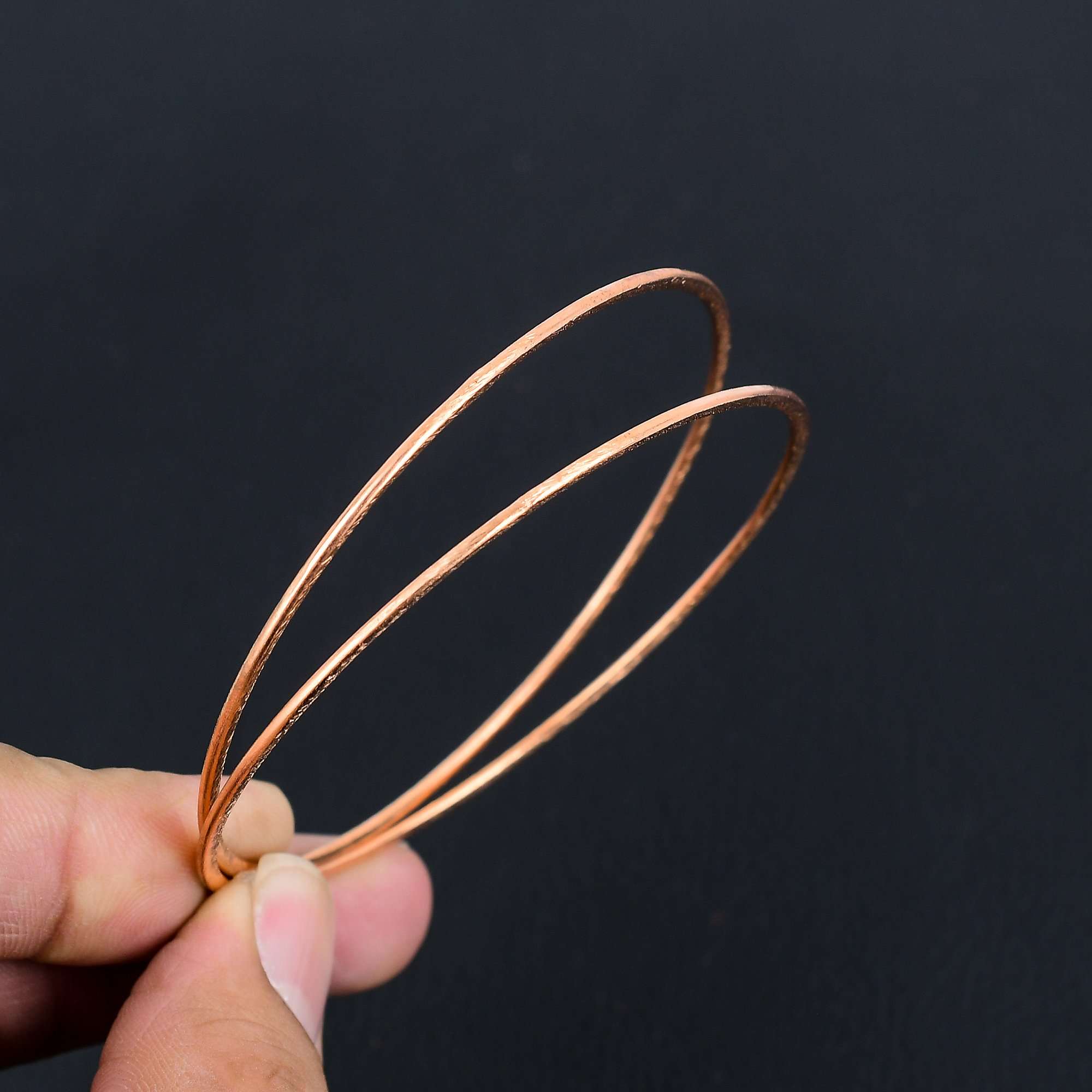 

Браслет из кованой чистой меди с маленькими и большими круглыми овальными звеньями, минималистские украшения, медные украшения ручной работы для нее/него