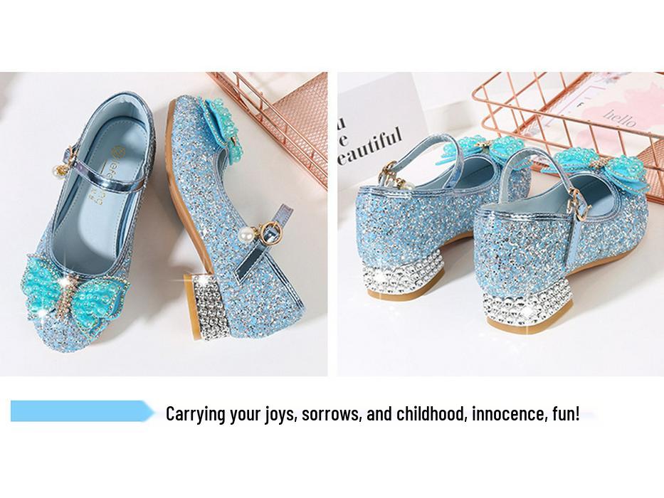 Mädchen Kristall Schmetterling Prinzessin Schuhe - Weiche Sohle Pailletten Ballerinas für Große Kinder