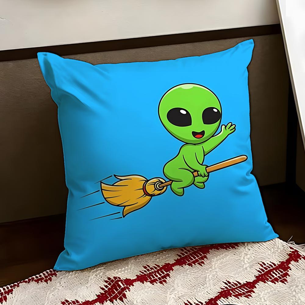 Loopy Silly Alien Cushion Cover Reversible Soft Durable Pillow Cover Home  Car MultiScene Use for Daily Comfort