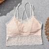 Ladies Beautiful Back Sexy Lace Sling Wrap Chest Vest No Steel Ring One-Piece Bottoming Large Size Elastic Breathable All-match Bra