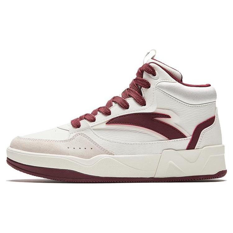 New Anta Cushioning Wear Resistant High Top Skateboard Shoes Women's Ivory White 922348081-4