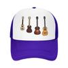 Ukulele Gifts Purple Mesh Unisex Baseball Cap Vintage Distress Men Women Low Profile Dad Hat