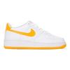 Nike Air Force 1 Low Top Kids' Skateboarding Shoes White Yellow Sneakers FV5948-109