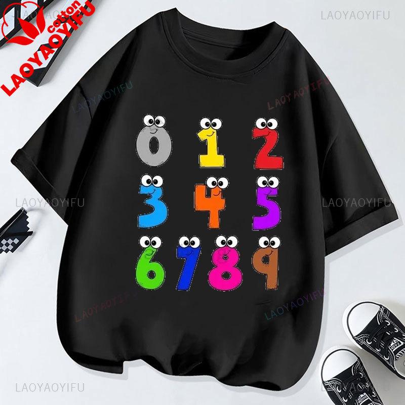 Number Day Math Day TShirt 100 Days Math Numbers TShirt Summer Unisex Clothing Versatile Creativity Short Sleeve Printed Tops