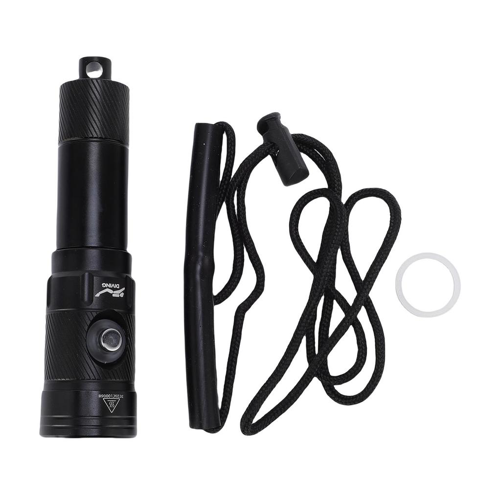 1200LM Dive Light Dive Torch 5 Mode Underwater Light IPX8 Water Proof Flashlight with Power Indicator for Camping
