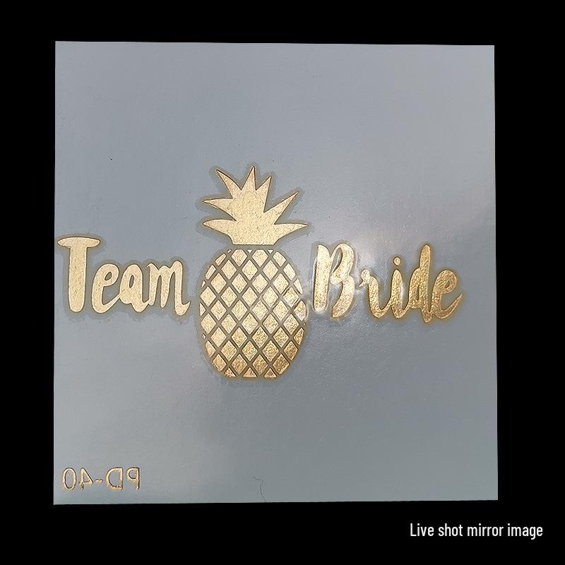 Team Bride Bachelorette Party Gold Foil Tattoo Stickers for Face or Body