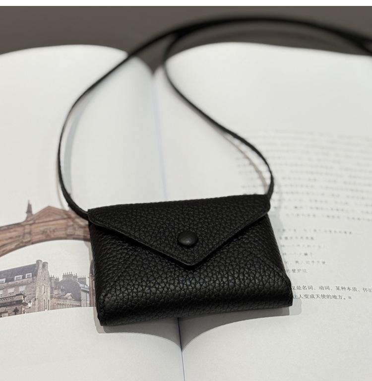 Genuine Leather Mini Crossbody Bag for Women Envelope Style Phone Purse