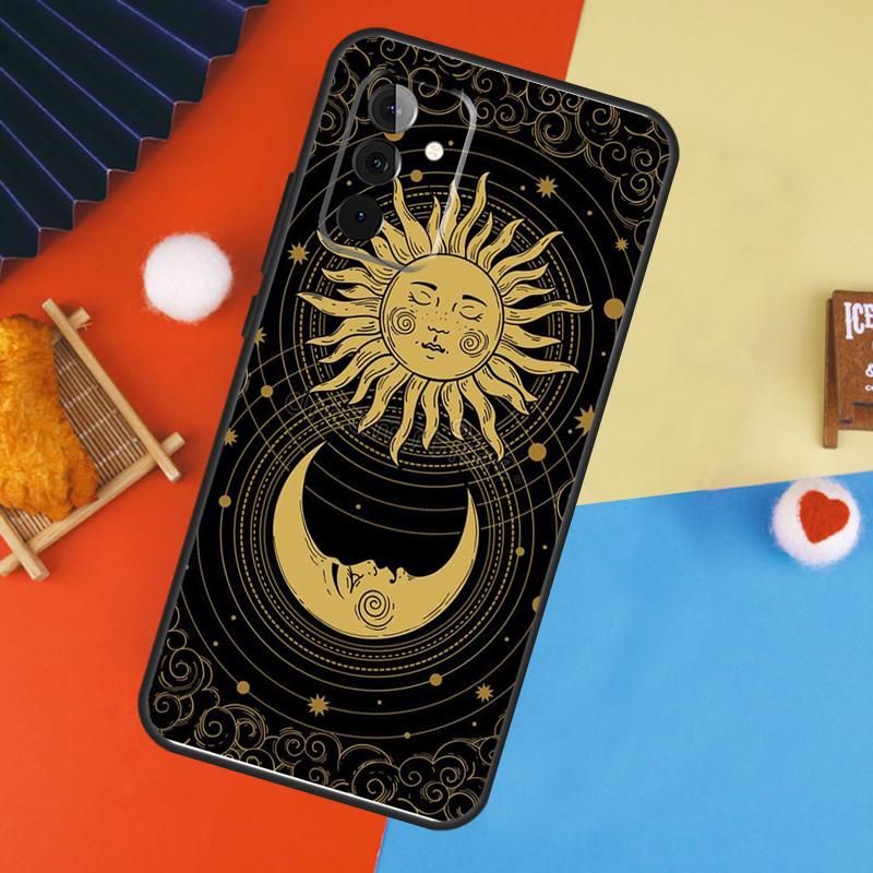 Sun Moon Face Case For Samsung Galaxy A16 A26 A36 A56 A17 A55 A35 A15 A52 A32 A12 A53 A33 A13 A14 A34 A54
