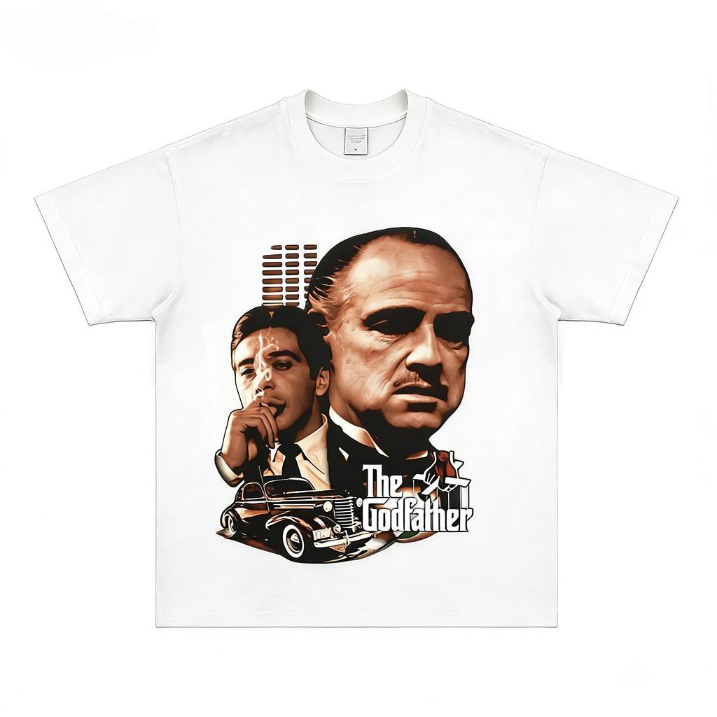 2026 Spring Summer The Godfather The Godfather Patriarch Movie American Casual Retro VTG Pure Cotton Tshirt Streetwear Tshirt