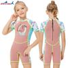 Children's Diving Suit 2MM Warm Girls 'swimsuit One-piece Short-sleeved Snorkeling Surfing Sunscreen Jellyfish