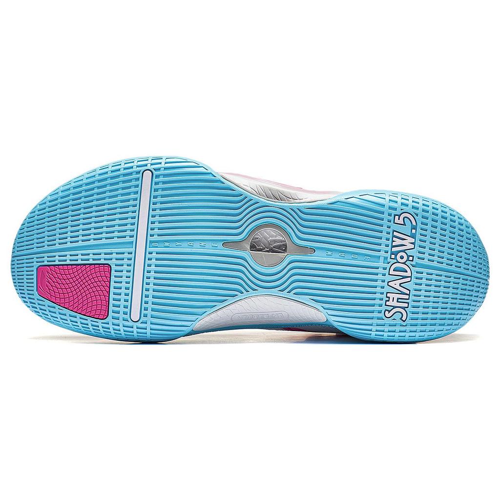New LINING Shadow 5 Basketball Shoes Men Low Top Standard White/Rose Red ABPT053-2