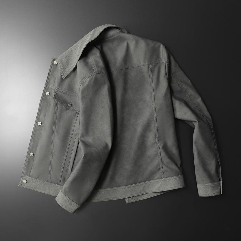 Autumn and winter new slim-fit men's fashion lapel locomotive leather jacket slim-fit PU leather jacket