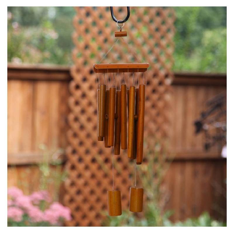 Garden Bamboo Wind Chime Handmade Natural Bamboo Home Decor For Patio And Garden