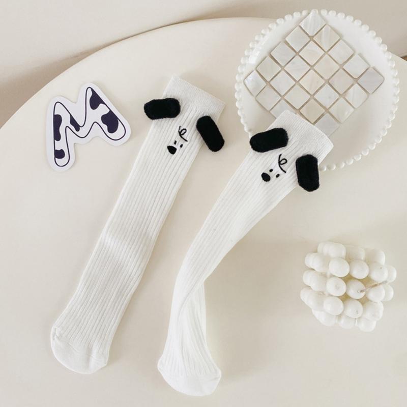 Novelty Funny Doll Hand In Hands Matching Calf Socks Friendship Socks Cute Cartoon Cotton Socks Kids Knee High Socks