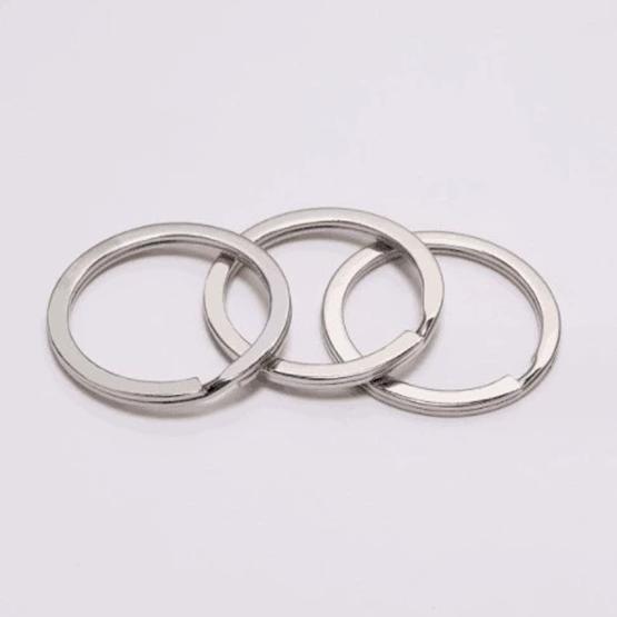 WTEMPO 100 BUC Breloc 2,5 CM Auriu Argintiu, Inel de Chei Plat Strat Dublu, Breloc Decor Acasă Mașină Accesoriu DIY