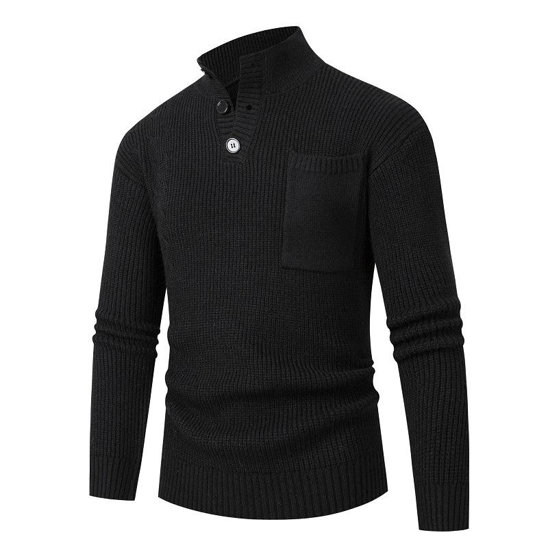 Korean Sweater Men's Winter Japanese Retro Thread Jacket Pullover Thermal Inner Layer Base Knitted Sweater