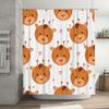 Cute Cartoon Giraffe Shower Curtain for Children's Bathroom Decor White Background with Red Hearts Pattern Made In China (White)