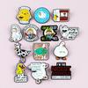 Cartoon Animals Brooch Set: Cute Duck & Frog Alloy Pins, English-Inspired Decorative Accessory
