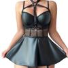 Sexy Fashion PU Strap Slim-fit Nightclub Bodysuit Lingerie for Women