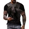Men's Summer Breathable 3D T-shirt Jesus Christ Cross Print Crew Neck Short-Sleeve Fashion Trendy Faith-Based Daily Top