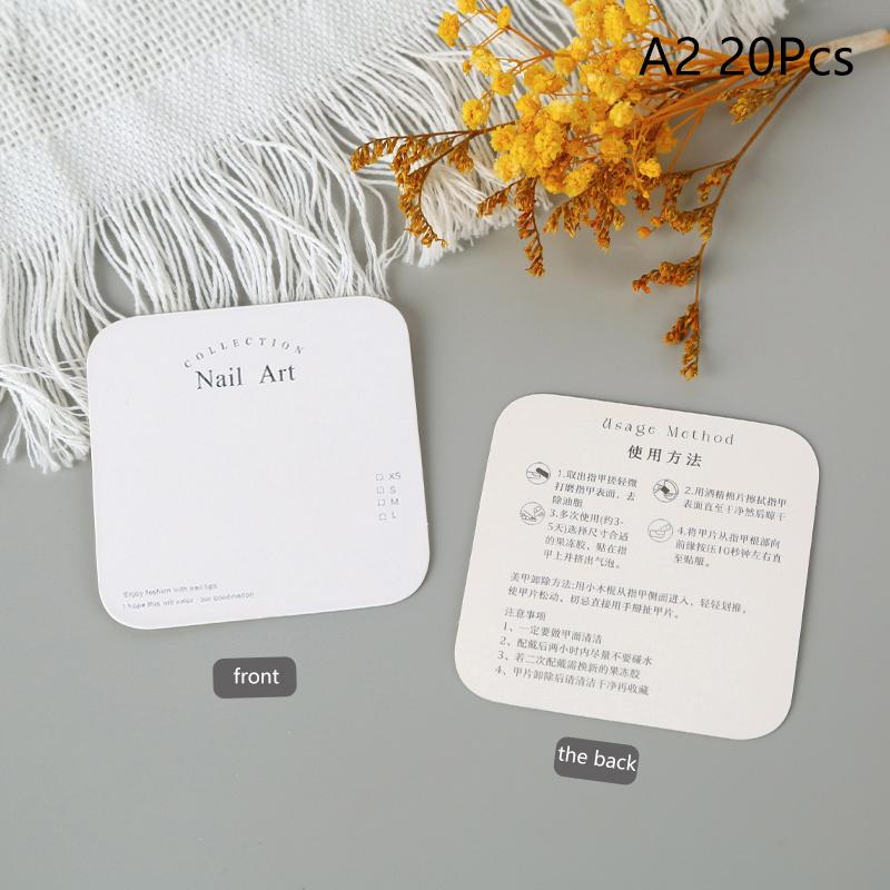 20Pcs Nail Display Cardboard Simple Style Fake Nails Card For Press On Nails Photograph Props Nail Salon