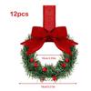 2025 New 12PCS Christmas Cabinet Wreath Ribbon ABS Mini Green Leaf Christmas Wreath For Kitchen For Walls Wreath Festive Charm